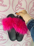 Faux Fur Fluffy Sliders
