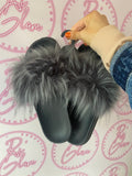 Faux Fur Fluffy Sliders