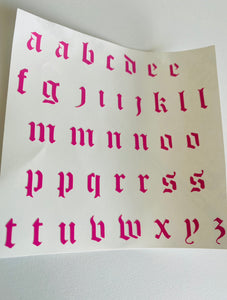 Old English Font Stickers
