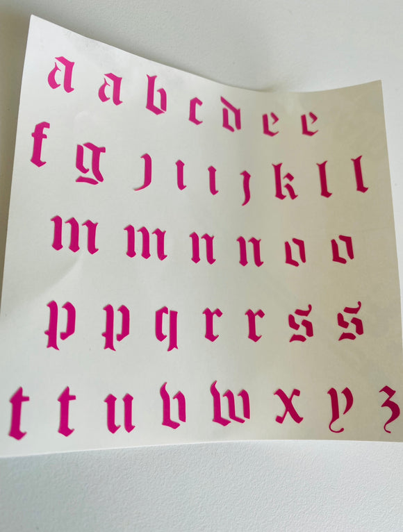 Old English Font Stickers