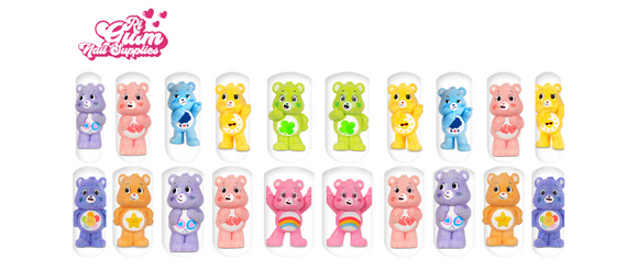 Don't Care Bears Nail Decals